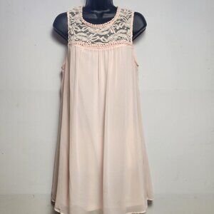 As U Wish - Pink Baby Doll Lace Dress - Size: Juniors XL, AS, AM